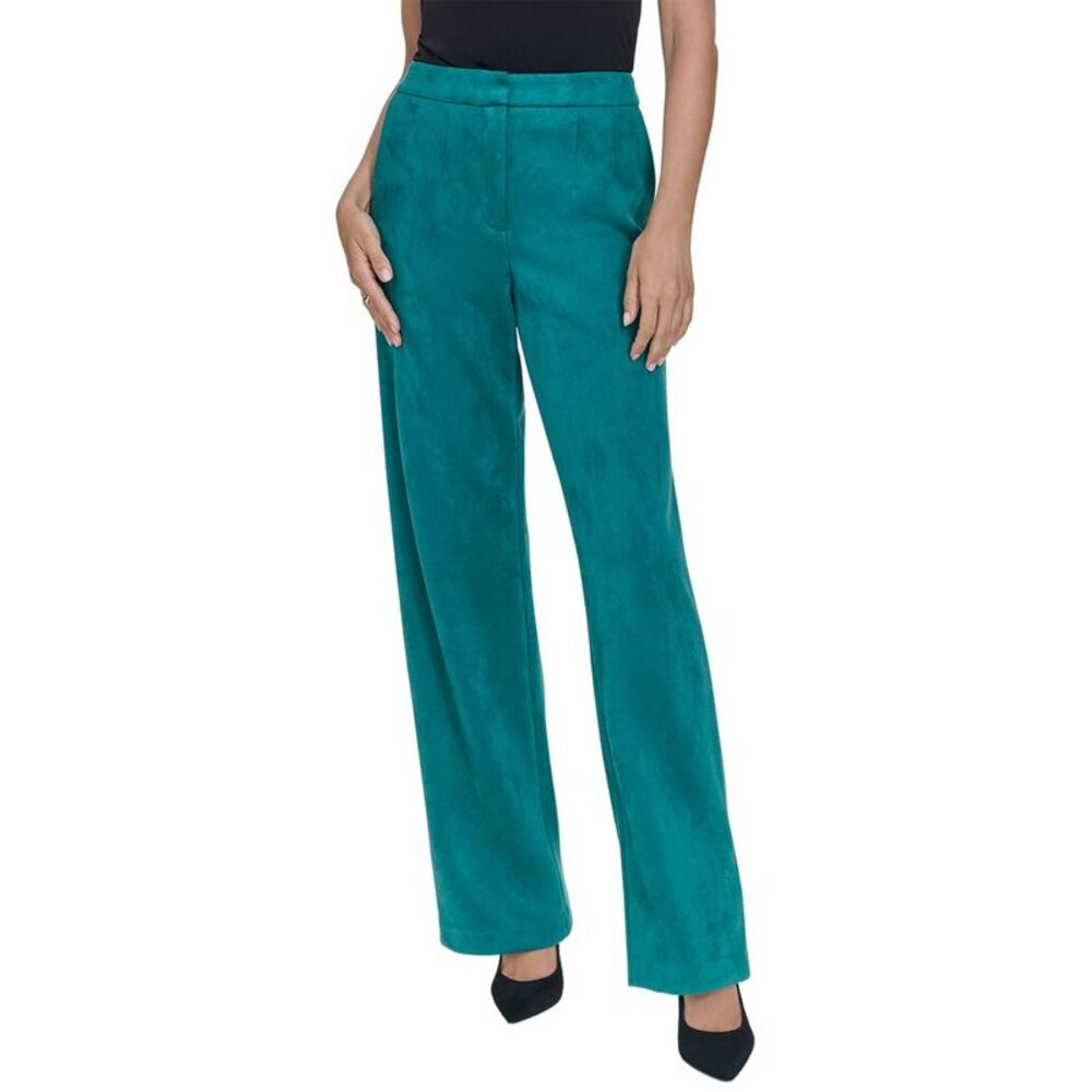 Halston Womens Wide Leg Trouser, Green